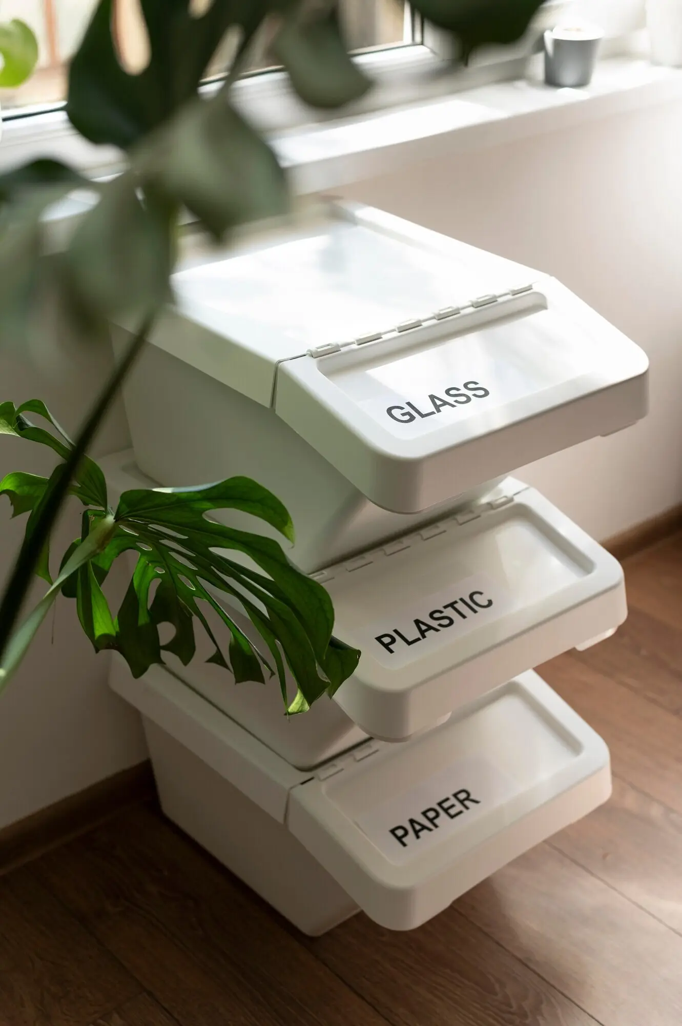 Расположение контейнеров для переработки в помещении